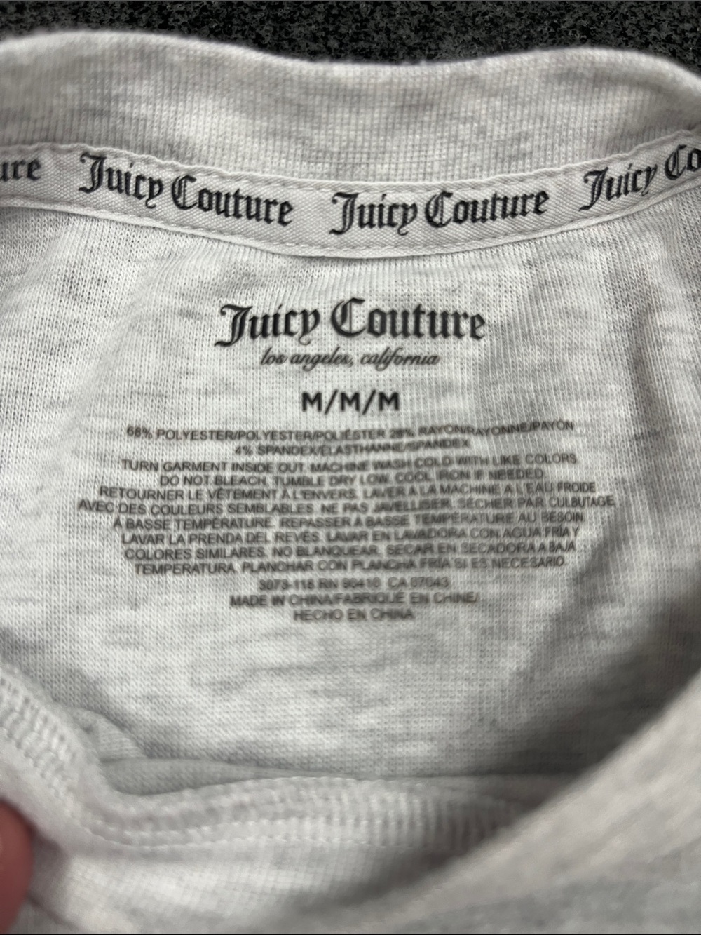 Juicy Couture Light Gray Two-Piece Lounge Set with Crest - Picture 3 of 7